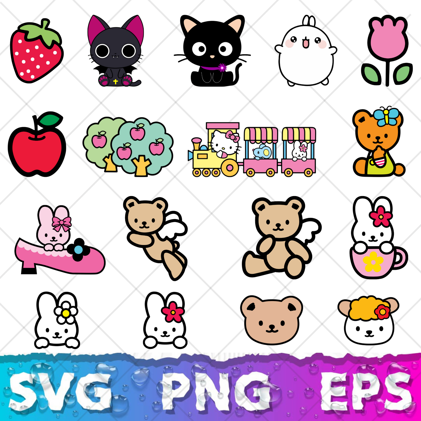My Melody SVG Bundle, My Melody Clipart for Cricut & Silhouette, My Melody PNG SVG Cut Files - Digital Bundle