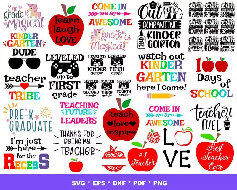 Back To School SVG Bundle 2000+ Files For Cricut & Silhouette