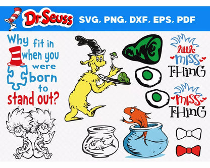 Dr Seuss SVG, Dr Seuss SVG Cricut, Dr Seuss Hat PNG, Dr Seuss SVG  Cut Files, Dr Seuss Clipart Bundle