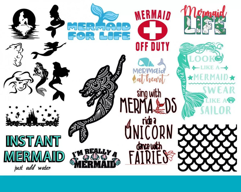 Little Mermaid SVG Bundle, Princess Ariel SVG, Ariel SVG Files For Cricut, Princess Ariel PNG Transparent