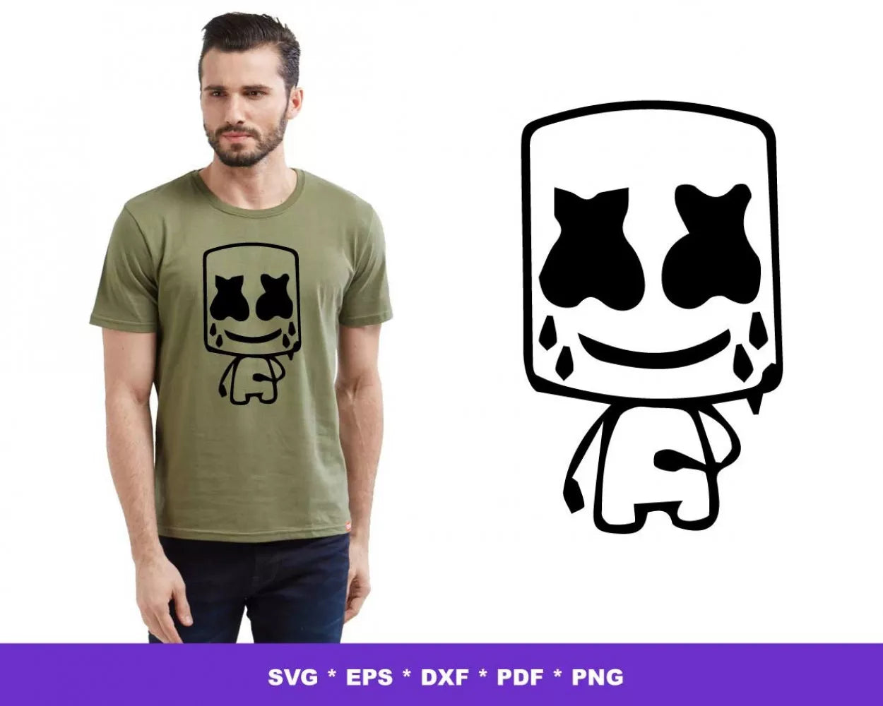 DJ Marshmello SVG, DJ Marshmello SVG Cricut, DJ Marshmello Cliparts