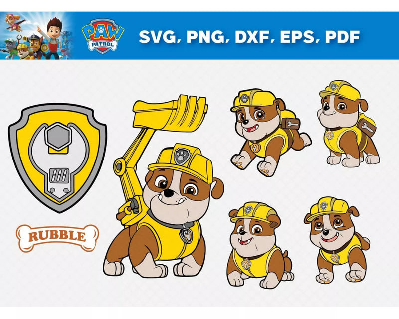 Skye Paw Patrol SVG, Chase Paw Patrol SVG, Marshall SVG For Cricut, Sesame Street Characters Clipart Bundle