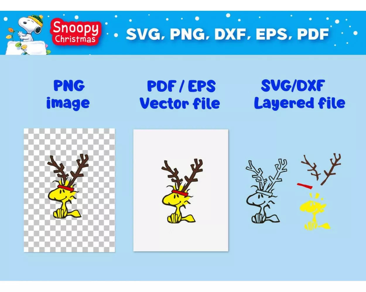 Snoopy Christmas Clipart Bundle, PNG & SVG Cut Files for Cricut & Silhouette