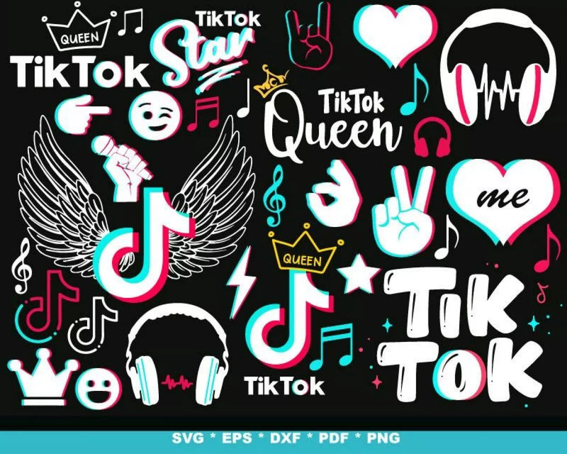 TikTok PNG & SVG Bundle, 1000+ Files For Cricut & Silhouette