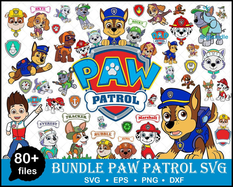80+ Paw Patrol SVG , Paw Patrol Bundle Svg , Paw Patrol Font Svg