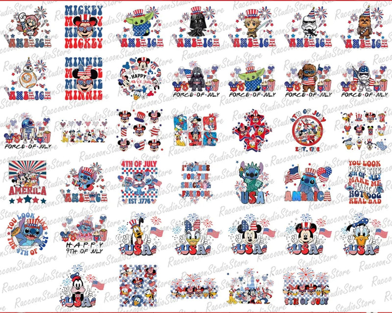 80+ 4th of July Cartoon Svg Png Bundle - Instant download