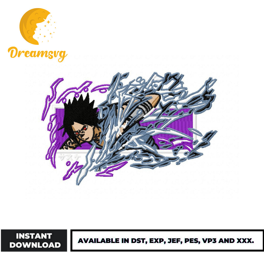 Sasuke And Kirin embroidery design
