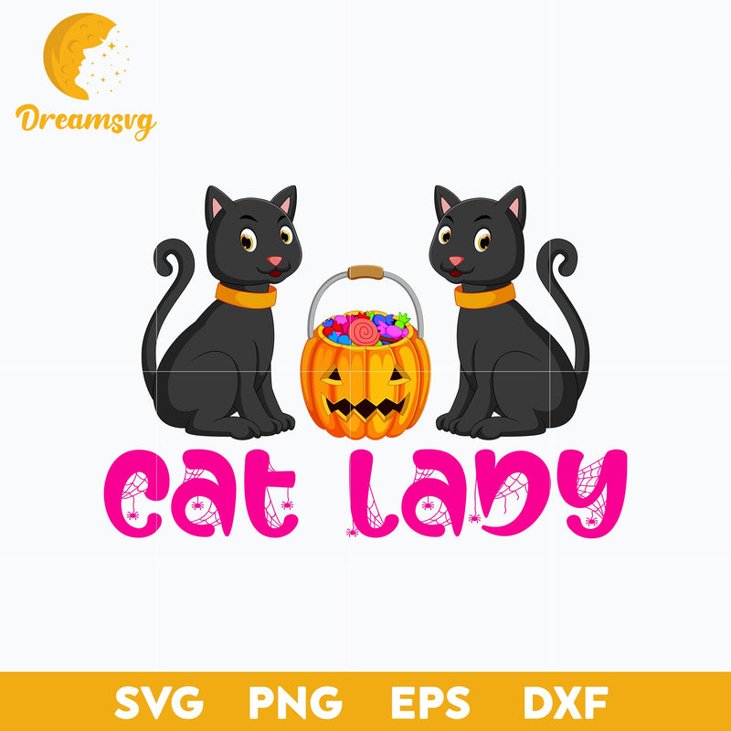 Cat lady halloween svg, Halloween svg, png, dxf, eps digital file.