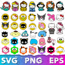 Hello Kitty SVG Bundle, Hello Kitty SVG for Cricut, Hello Kitty Silhouette Vector Cut Files Clipart Digital Bundle