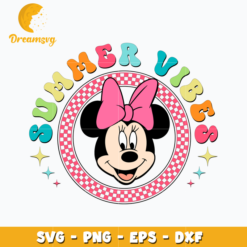 Minnie head summer vibes svg