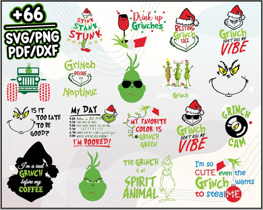 66+ The Grinch Christmas Bundle SVG, Christmas SVG, PNG DXF EPS File.