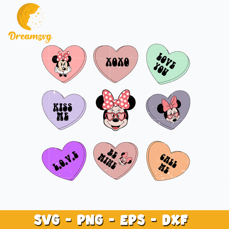 Minnie mouse love you valentine Svg