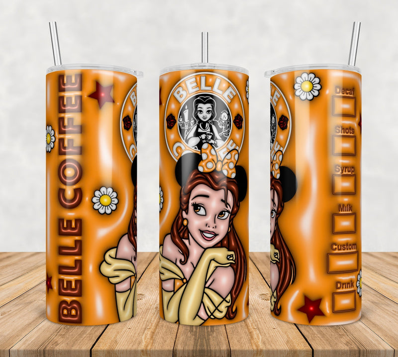 Belle Tumbler Warp Png, 3D Inflated Cartoon Tumbler Png, SG10072308