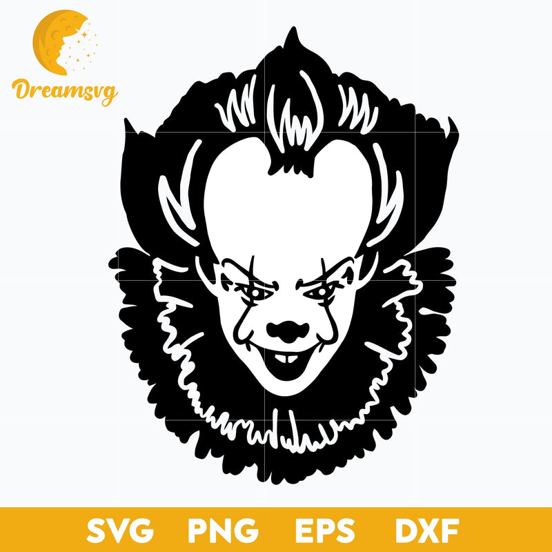 Pennywise Clown Pumpkin Stencil SVG, Scary Halloween SVG, Horror Characters svg, Halloween svg, png, dxf, eps digital file.