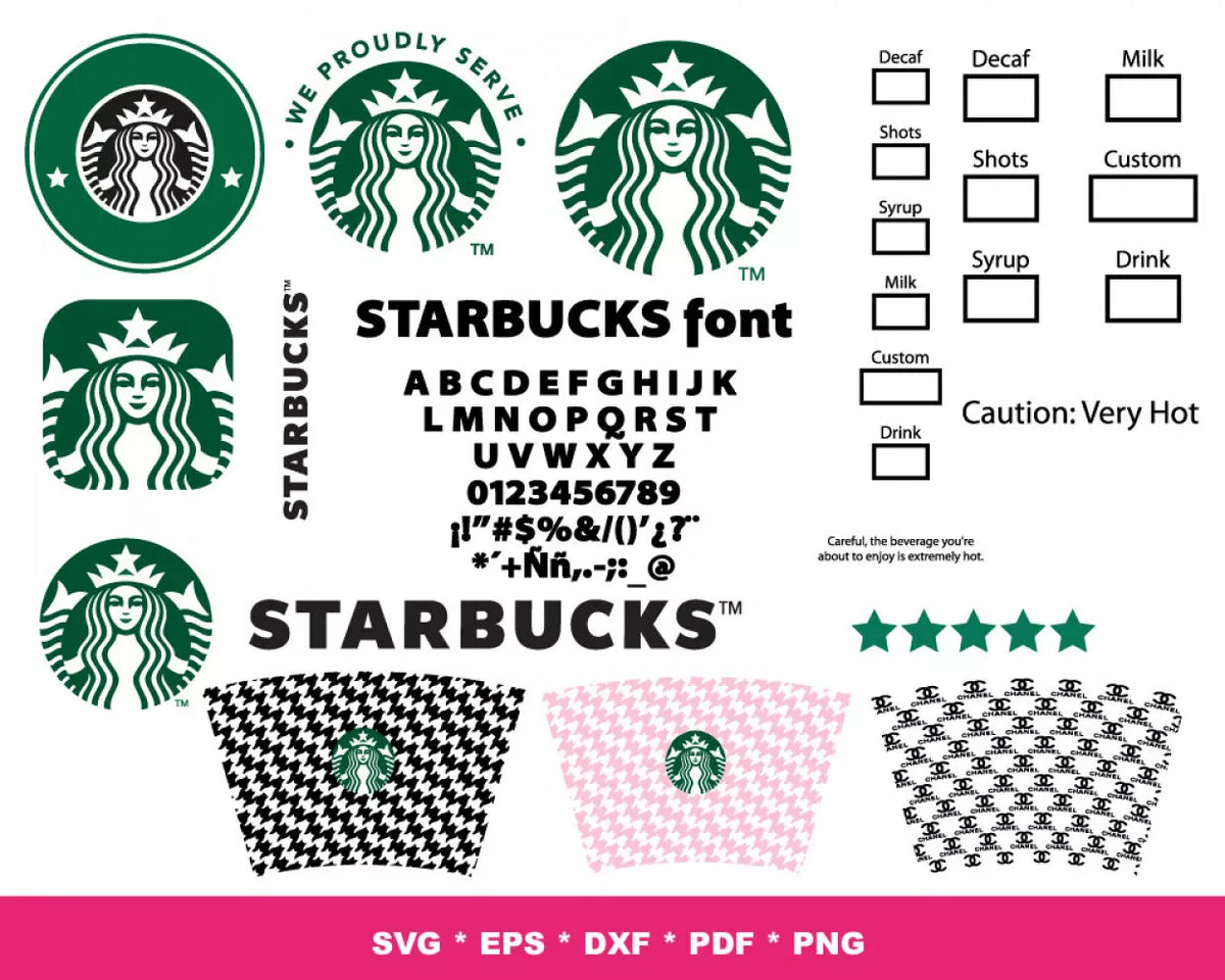 Glam Baby Starbucks Wrap SVG Bundle, Glam Baby Starbucks Wrap PNG, SVG Cricut, Silhouette Vector Cut Files