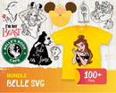 Princess Belle Svg, Princess Belle Silhouette Svg, Princess Belle Clipart Bundle