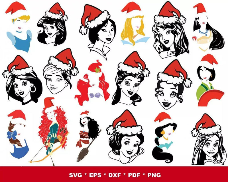 Disney Christmas Clipart Bundle, PNG & SVG Files for Cricut / Silhouette