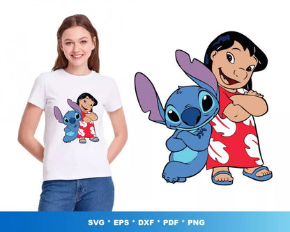 Lilo And Stitch SVG, Lilo & Stitch SVG For Cricut, Lilo & Stitch Clipart, Stitch Silhouette Vector Cut Files