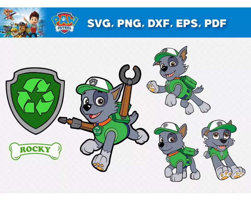 Skye Paw Patrol SVG, Chase Paw Patrol SVG, Marshall SVG For Cricut, Sesame Street Characters Clipart Bundle