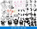 Spongebob Clipart Bundle, Spongebob Face SVG, Spongebob SVG For Cricut, Spongebob Silhouette Vector Cut Files