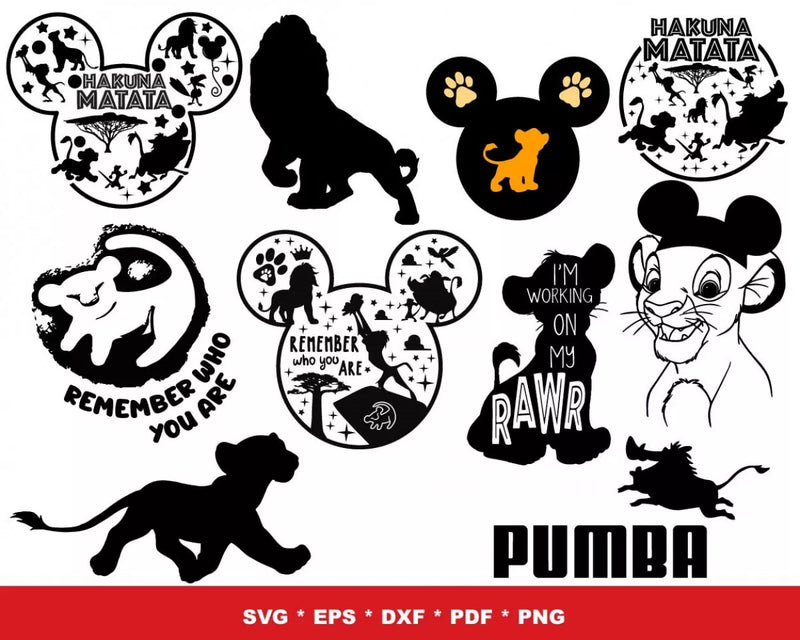 Lion King Clipart Bundle, Lion King PNG & SVG Cut Files for Cricut & Silhouette