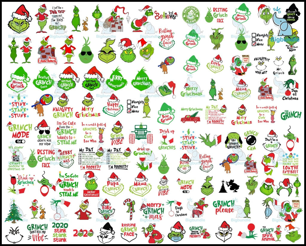 950+ Grinch Bundle SVG, Grinch SVG, Grinch Cutting Image, Christmas Grinch svg