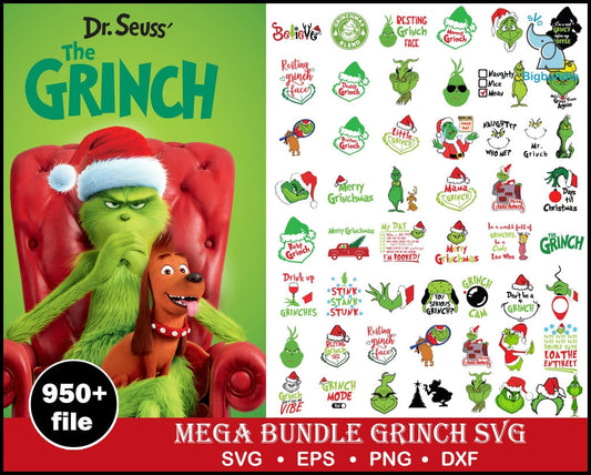 950+ Grinch Bundle SVG, Grinch SVG, Grinch Cutting Image, Christmas Grinch svg