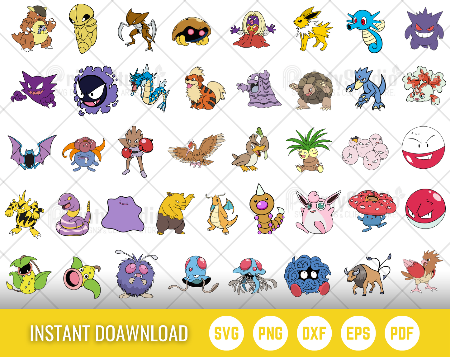 Pokemon SVG Bundle, Pokemon Birthday SVG, Pokemon Alphabet SVG, Clipart PNG Vector Files