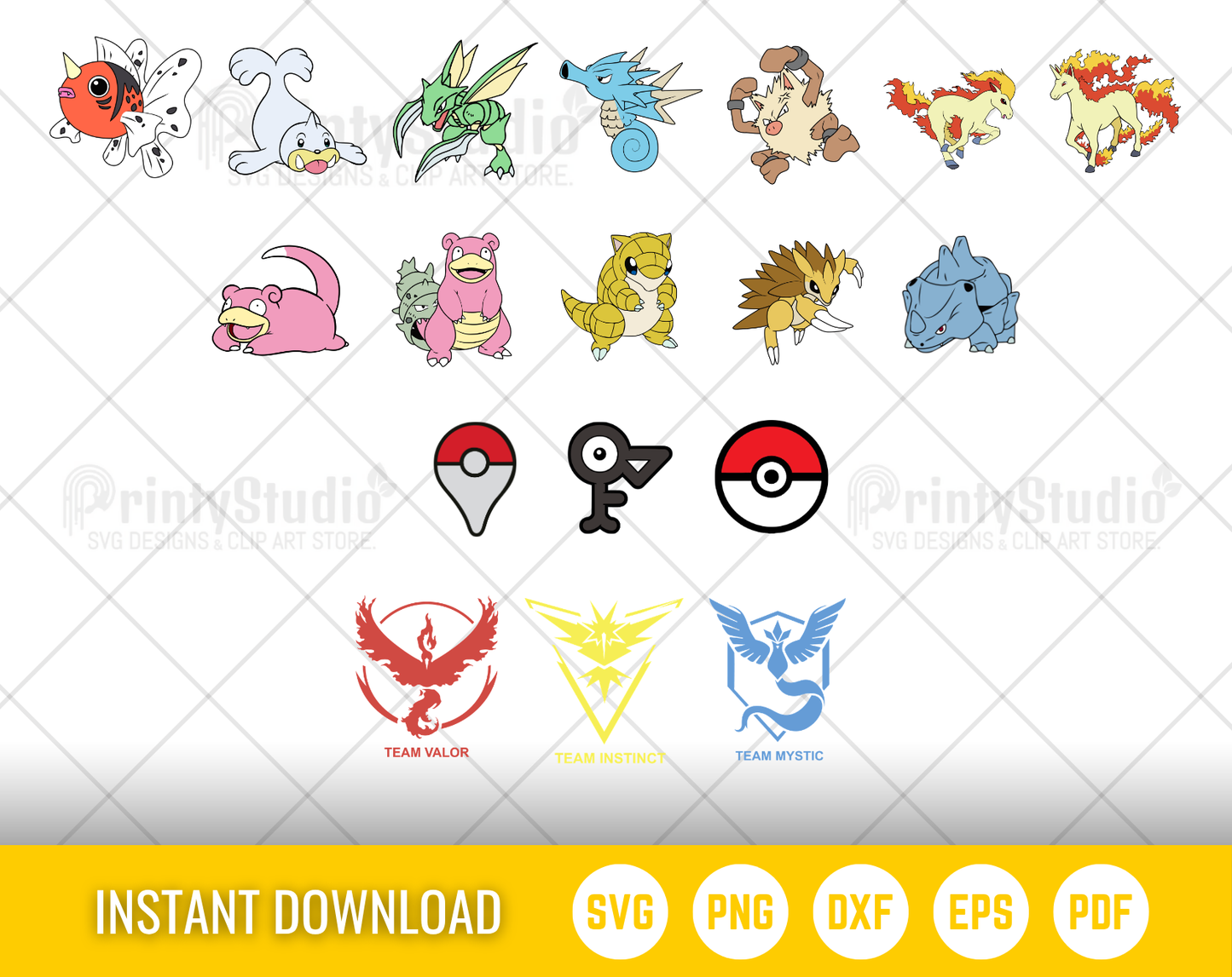 Pokemon 300 Cliparts Bundle, Pokemon SVG cut files for Cricut / Silhouette, PNG, DXF, instant download