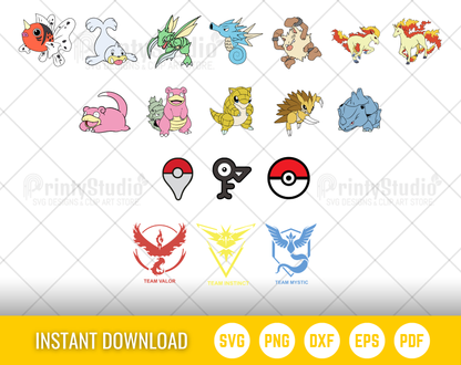 Pokemon 300 Cliparts Bundle, Pokemon SVG cut files for Cricut / Silhouette, PNG, DXF, instant download