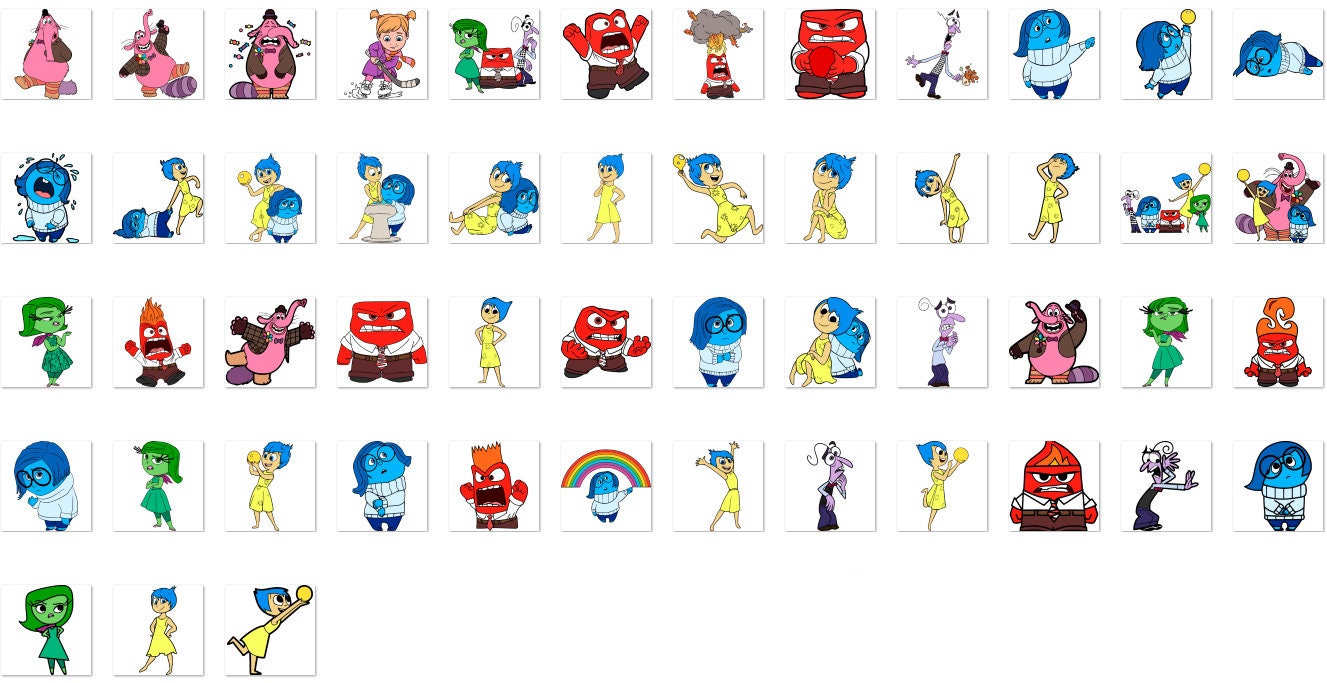 Inside Out 2 characters design png bundle, disney cartoon png, instant download