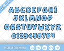 Bluey Birthday SVG, Bluey Birthday Clipart, Bluey Alphabet SVG Cut Files for Cricut / Silhouette, PNG Vector Files
