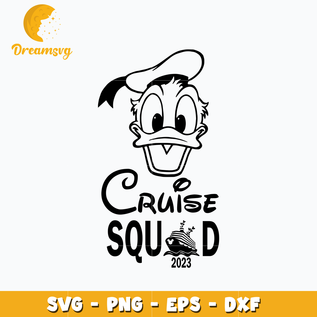 Donald head disney cruise squad svg