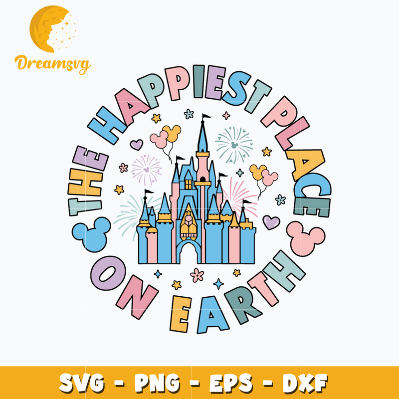 Mickey castle the happiest place on earth svg