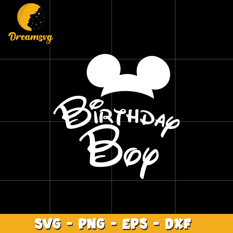 Mickey disney head birthday boy svg