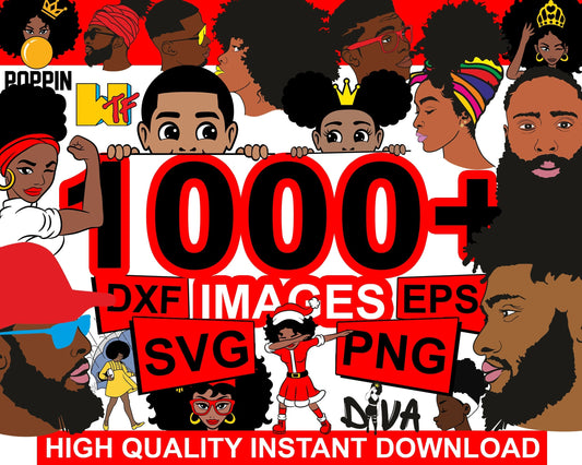 Afro Man Bundle Svg, Black Man Svg, Afro Boy Svg, Black Man Svg, Natural Hair Svg, Afro Hair Svg, Clipart, Cut files