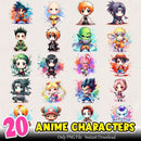 Anime Characters 2 PNG Bundle Sublimation Instant Download