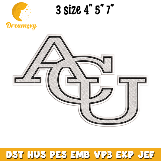Abilene Christian logo embroidery design,NCAA embroidery, Embroidery design, Logo sport embroidery, Sport embroidery.