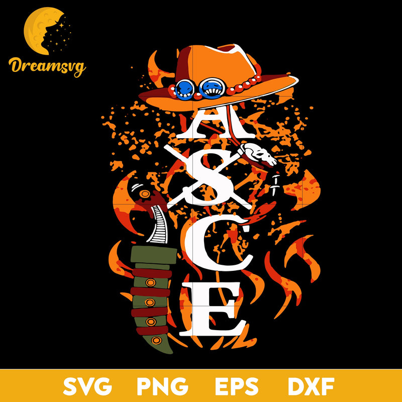 Ace One Piece svg, svg file for cricut ,Anime svg, png, eps, dxf digital download