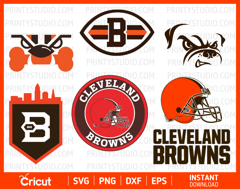 Cleveland Browns Clipart Bundle, PNG & SVG Cut Files for Cricut / Silhouette