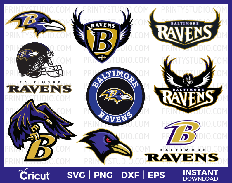 Baltimore Ravens Clipart Bundle, PNG & SVG Cut Files for Cricut / Silhouette