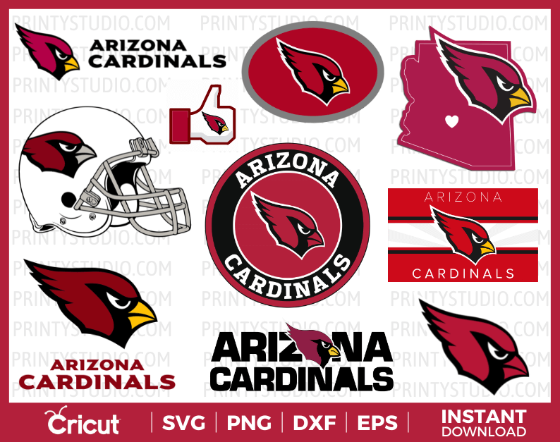 Arizona Cardinals Clipart Bundle, PNG & SVG Cut Files for Cricut / Silhouette