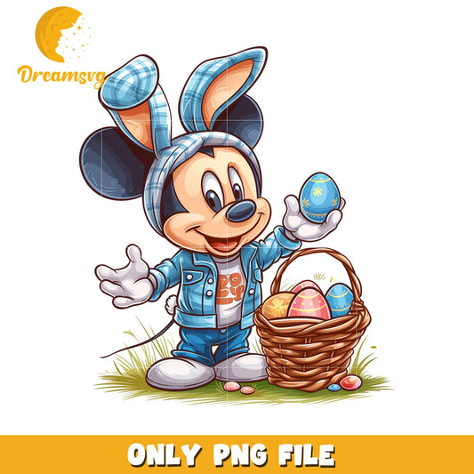 Adorable Bunny Mickey Easter PNG File for Spring Crafts