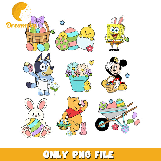 Adorable Easter Characters PNG Images