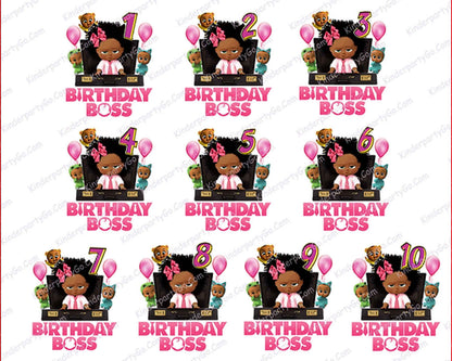 African American BOSS BABY png, African-American Boss Baby Birthday Girl, digital download