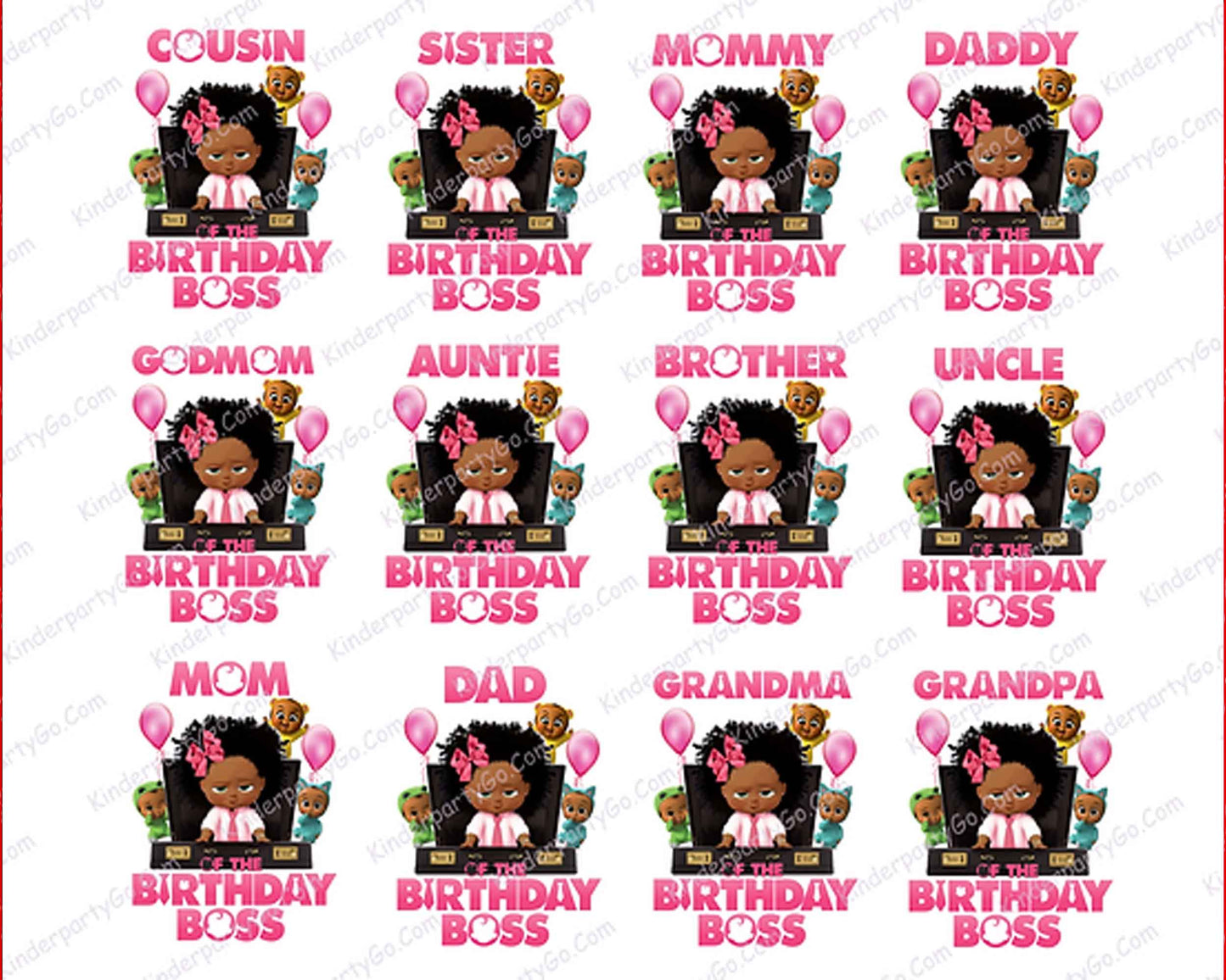 African American BOSS BABY png, African-American Boss Baby Birthday Girl, digital download