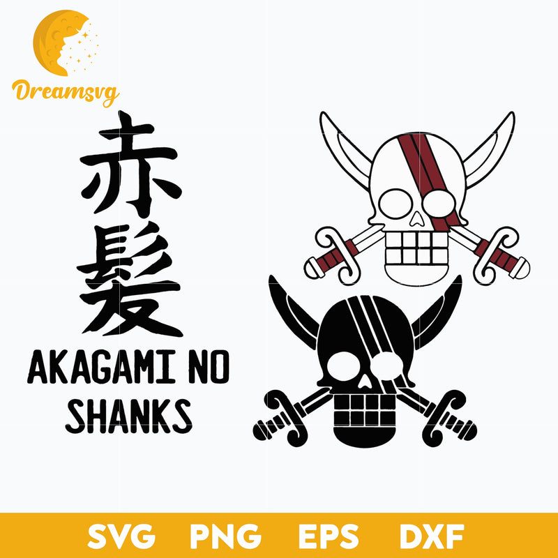 Akagami No Shanks Flag svg, svg file for cricut ,Anime svg, png, eps, dxf digital download