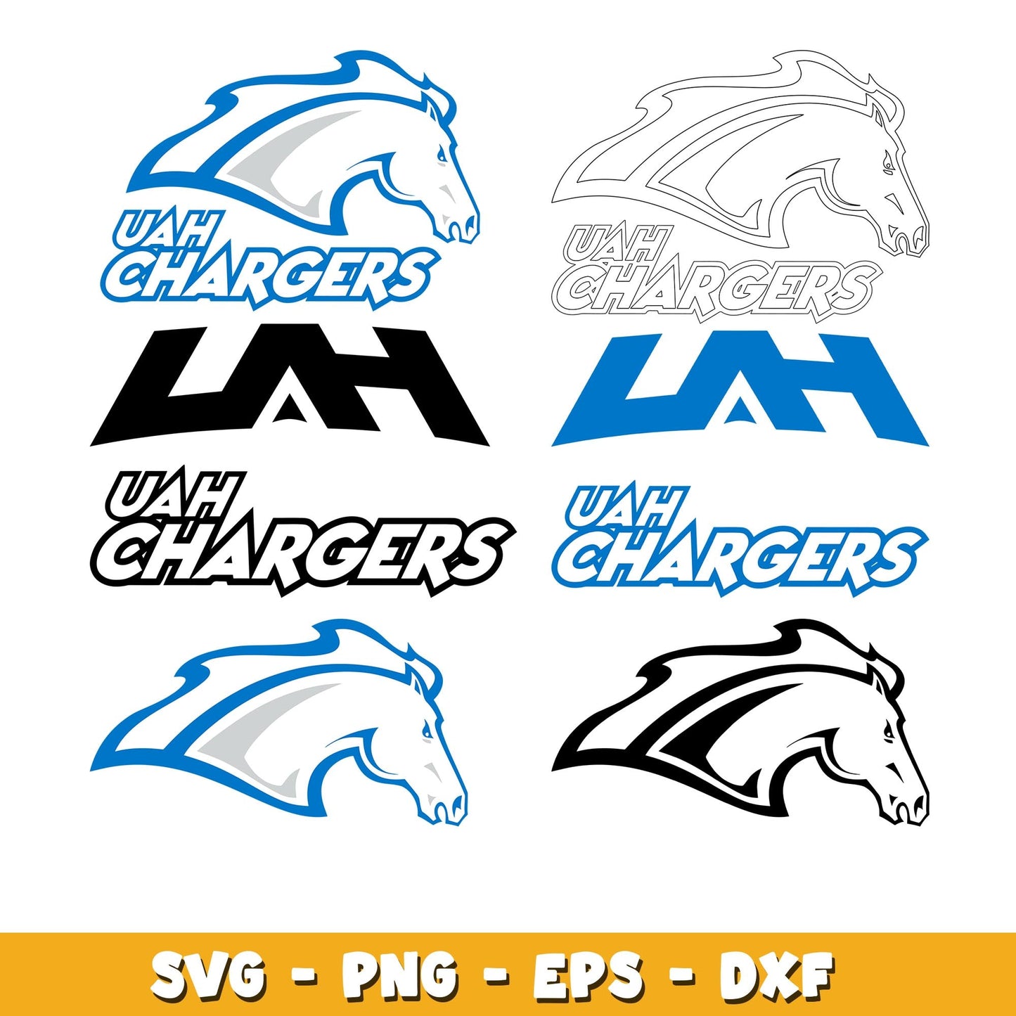 Alabama Huntsville Chargers bundle svg, Alabama Huntsville Chargers logo  svg, ncaa svg