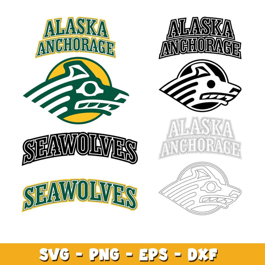 Alaska Anchorage Seawolves bundle svg, Alaska Anchorage Seawolves logo svg, ncaa svg