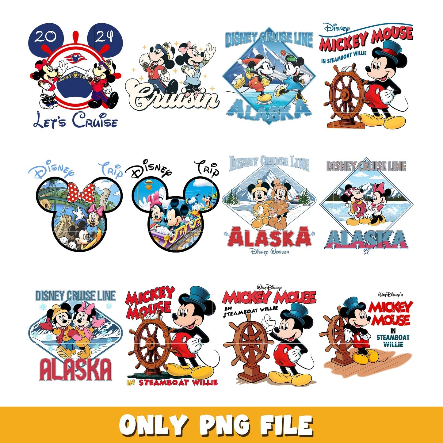 Donald duck disney mickey bundle png,  Disney cartoon png, Digital download